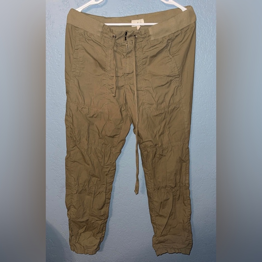 Lou & Grey Tan Drawstring Cargo Pants
